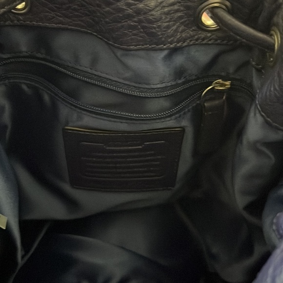 Coach drawstring leather purse. Like new. Two straps - Picture 6 of 7